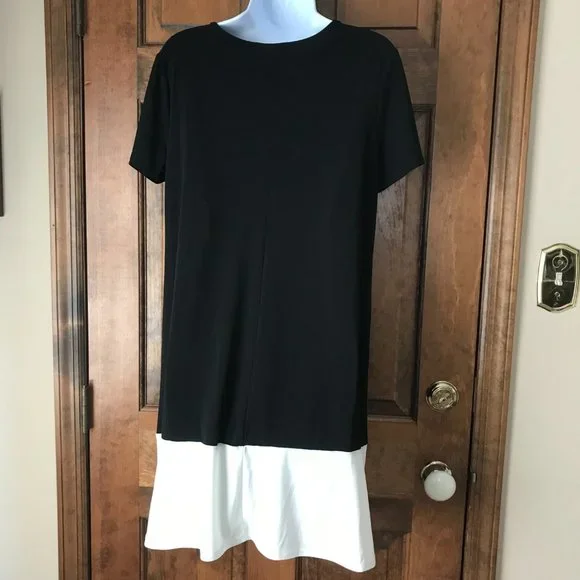 Nic and Nash Black & White Short Sleeve Dress Large - Picture 6 of 9